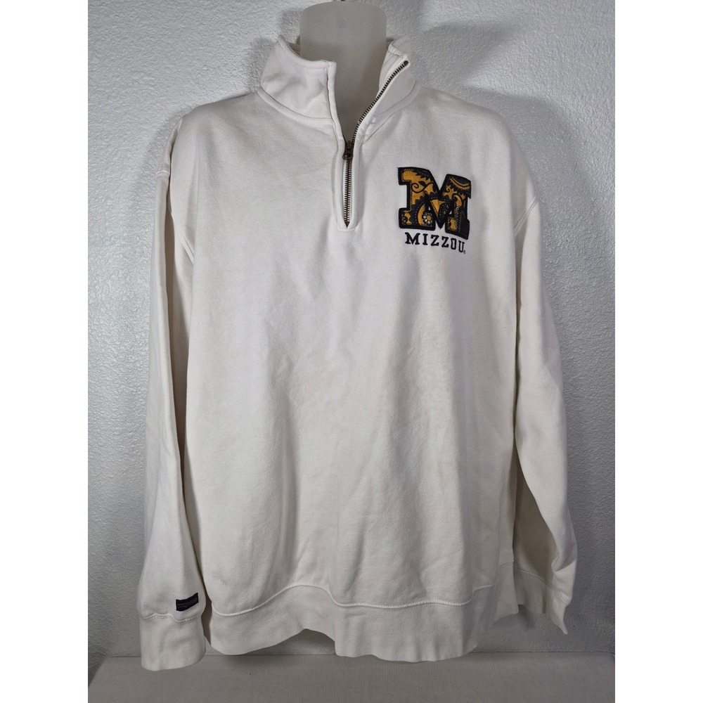 Jansport Mizzou Missouri Tigers Quarter Zip Sweatshirt Cream Paisley 2XL